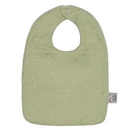 Bavoir en gaze de coton jeanne vert à