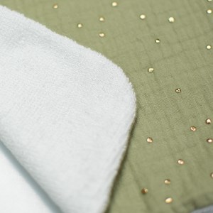 Bavoir en gaze de coton jeanne vert à