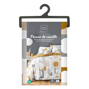 Housse de couette 240x220 + 2 taies geom