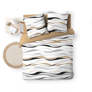 Housse de couette 240x220 + 2 taies vagu