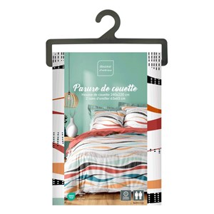 Housse de couette 240x220 + 2 taies vagu