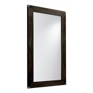 Grand miroir bronze bois marron -