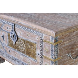 Coffre bronze bois marron - décoration