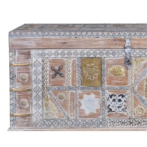 Coffre bronze bois marron - décoration