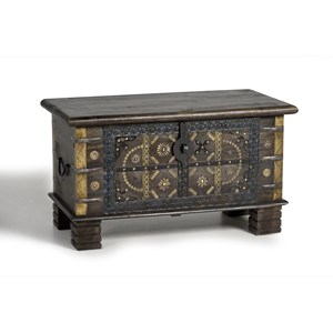 Coffre bronze bronze marron - décoration