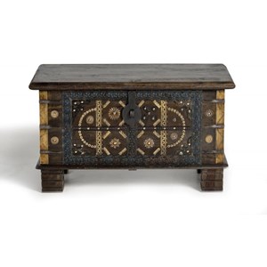 Coffre bronze bois marron - décoration