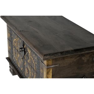 Coffre bronze bois marron - décoration