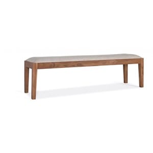 Banc bois tissu marron 180x42x50cm -