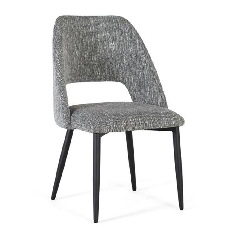 Lot de 2 chaises tissu gris - décoration