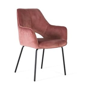 Lot de 2 chaises bois fer velours rose