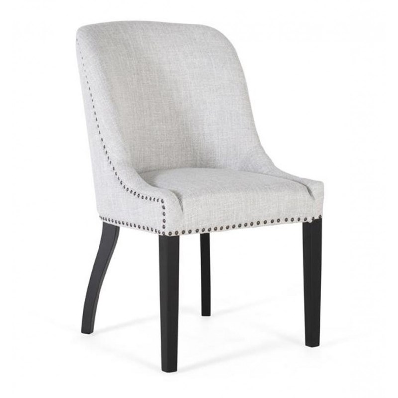 Lot de 2 chaises tissu gris - décoration