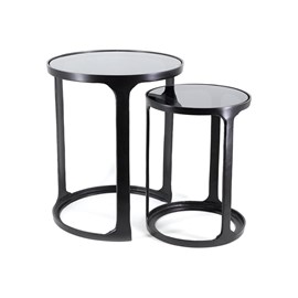 Lot de 2 consoles verre noir -