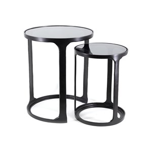 Lot de 2 consoles verre noir -