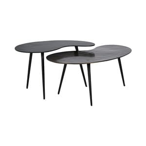 Lot de 2 tables basses aluminum noir