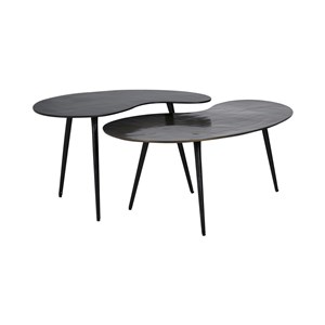 Lot de 2 tables basses bronze aluminum