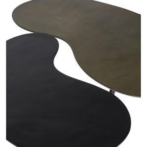 Lot de 2 tables basses bronze aluminum