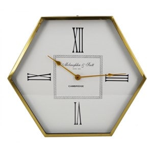 Horloge murale verre aluminium or