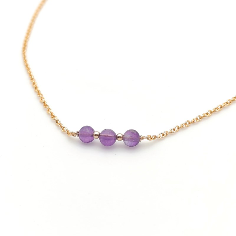 Bijouterie Jk - Collier nazca gold filled améthyste
