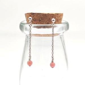 Boucles nazca argent rhodochrosite