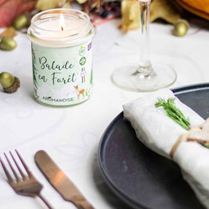 Bougie d'ambiance balade en forêt