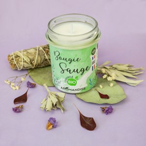 Bougie d'ambiance bio sauge
