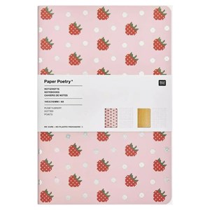 Lot de 2 carnet de notes a5 fraise