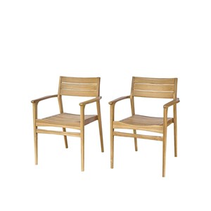 Lot de 2 fauteuils jardin en teck massif