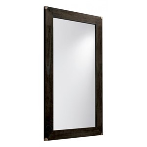 Grand miroir bronze bois marron -