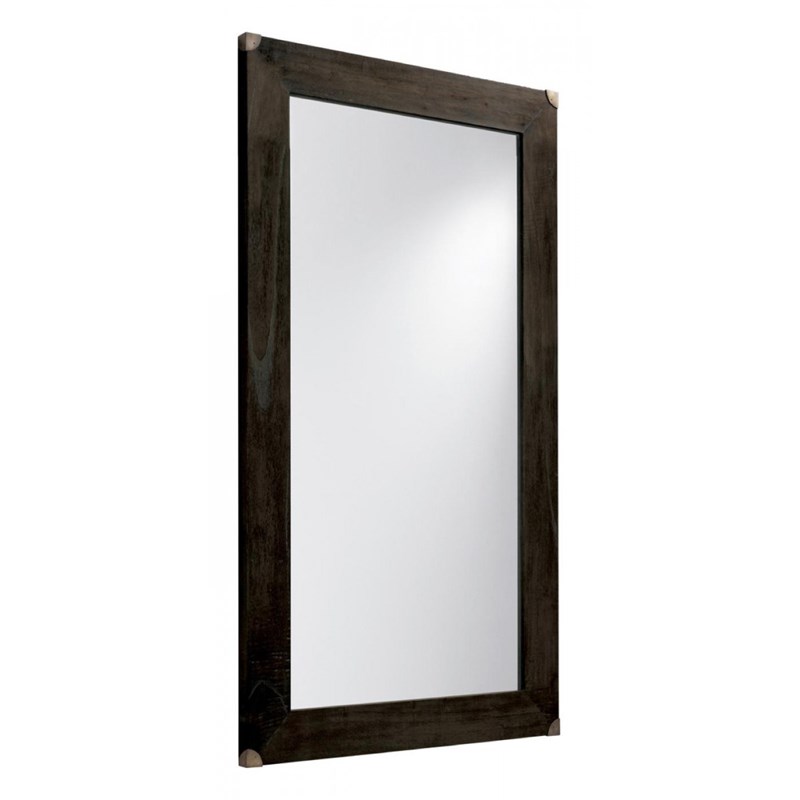 Grand miroir bronze bois marron -