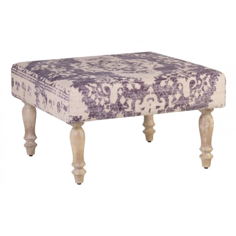 Repose-pied coton violet - décoration