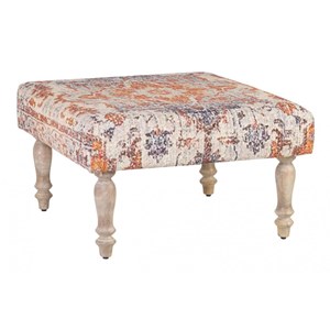 Repose-pied bois coton multicolore