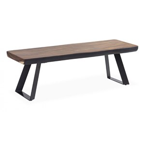 Banc 2 places fer marron - décoration