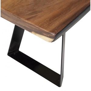 Banc 2 places fer marron - décoration