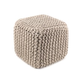 Tabouret laine laine marron - décoration