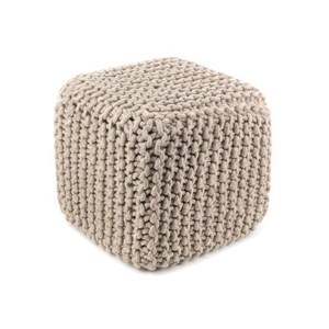 Tabouret laine laine beige - décoration