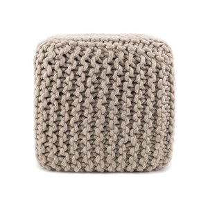 Tabouret laine laine marron - décoration