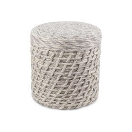 Tabouret laine laine blanc - décoration