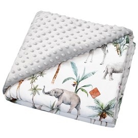 Couverture réversible en minky safari