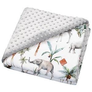 Couverture réversible en minky safari