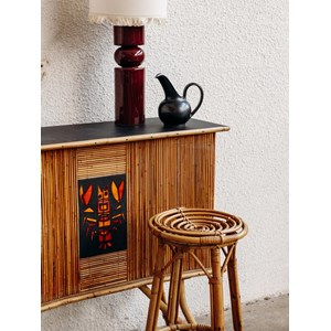 Bob, le bar et tabourets en rotin n°3