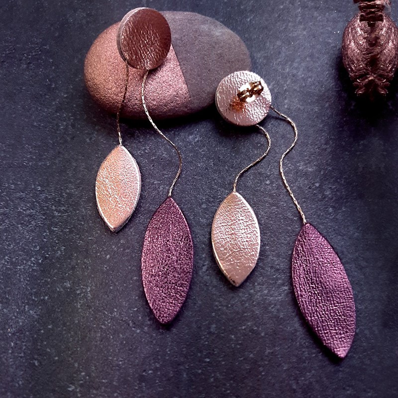 Ni Une Ni Deux - Boucles d'oreilles cocotte cassis