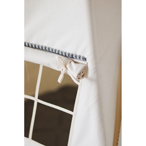 Tente tipi avec pompoms - beige gris