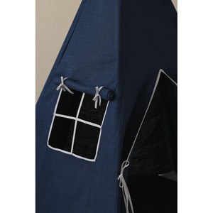 Tente tipi bleu marine lin naturel