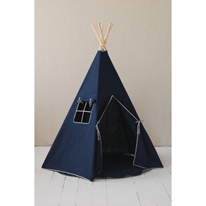 Tente tipi bleu marine lin naturel