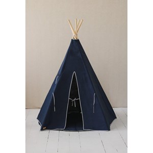 Tente tipi bleu marine lin naturel
