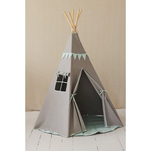 Tente tipi avec guirlande - vert menthe