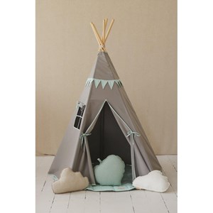 Tente tipi avec guirlande - vert menthe