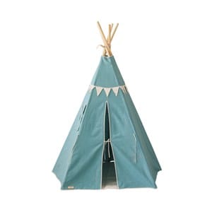 Tente tipi avec guirlande - bleu etoile