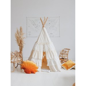 Tente tipi blanc chic avec volants