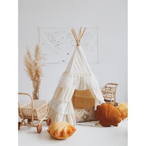 Tente tipi blanc chic avec volants
